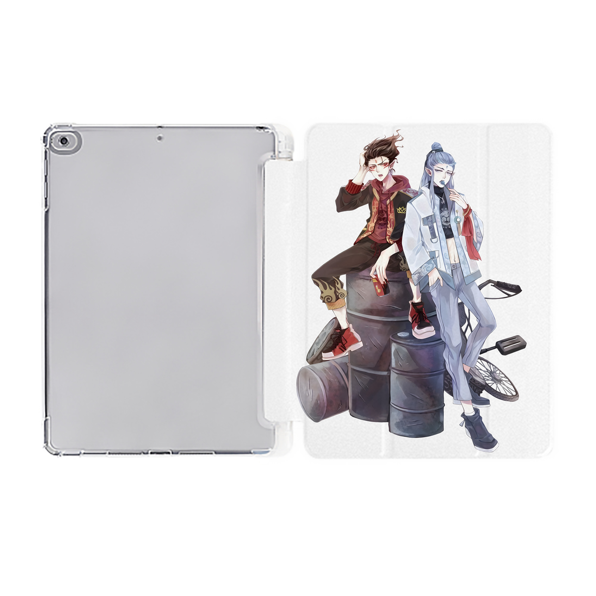 （画像用） Ne Zha 2 ナタ 魔童の大暴れ IPad ケース ペン収納付き 三つ折りスタンド PUレザー×シリコン 対応機種9.5/10.5/10.9インチ
